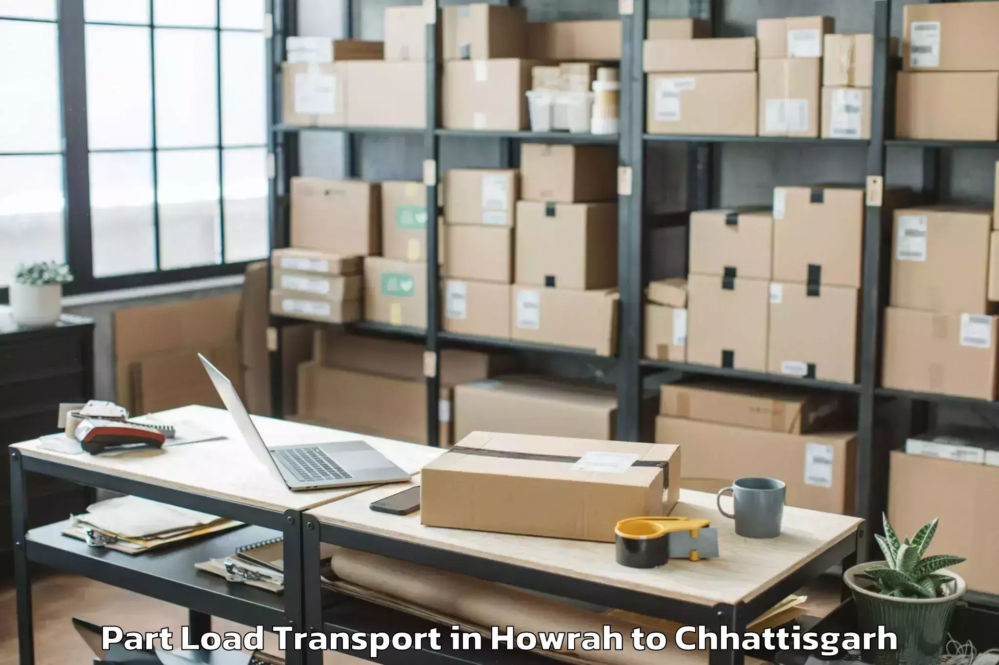 Professional Howrah to Iit Bhilai Part Load Transport